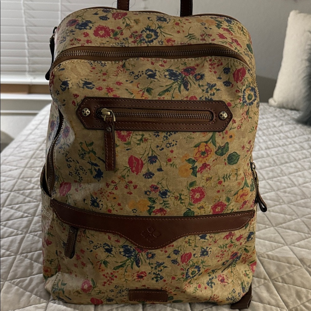 Patricia Nash Floral Tan Backpack